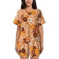 thumbnail image 1 of Balery Hippie Ditsy Floral Conjunto de Pijama para Mujer con Estampado, Dos Piezas de Manga Corta y Shorts, Ropa de Dormir Suave con Cuello Redondo y Bolsillos-3X-Large, 1 of 6