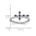 thumbnail image 3 of 1/10 Carat (ctw) Lab-Created Sapphire Cross Ring in Sterling Silver, 3 of 5