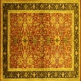 thumbnail image 1 of Ahgly Company Machine Washable Indoor Square Oriental Yellow Traditional Area Rugs, 4' Square, 1 of 4