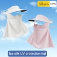 thumbnail image 6 of sunsanly Summer Sun Hat with Face Guard Foldable Beach Hat Solid Color Ice Silk Sun Protection Breathable Quick-Drying Hat, 6 of 7