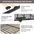 thumbnail image 6 of Full Size Upholstered Platform Bed Frame with 4 Storage Drawers, Adjustable Velvet Rivets Headboard, Wooden Slats Support, No Box Spring Needed, Easy Assembly, 6 of 7