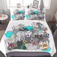 thumbnail image 1 of HAHDAXIA Cats Kitten Bedding Solid Comforter Set for All Seasons,3 Pieces(1 Comforter+2 Pillowcases),Soft Microfiber Bedding Set King(90"x90"), 1 of 7