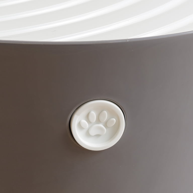 Iris Round Top Entry Cat Litter Box, Dark Gray/White photo 4