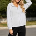 thumbnail image 4 of Njagoc3 Women's Jackets Lightweight Zip up Hooded Windbreaker Jacket Long Sleeve Athletic Running Coat with Elastic Hem Casual Outerwear, 4 of 6