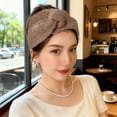 thumbnail image 2 of Women's Headband Teddy Fur Look with Twist Knot Detail Soft Elastic Winter Headband Warm Headband Ear Warmers 56-59 cm, 2 of 7
