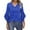Blue, variant on Women's 3/4 Sleeve V-Neck Blouse - Flared Sleeve Casual Tops with Polyester-Rayon Blend, Business Casual & Beach Vacation Shirts Blue S-2XL
