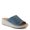 BLUE, variant on Women's RHYDIAN Slip-On Leather Wedge Sandals – Perforated Flower Design, Cushioned Footbed, Made in Turkey