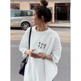thumbnail image 1 of Women'S Casual Loose Fit Short Sleeve T-Shirt with Japanese Cartoon Print, Round Neck, Lightweight Cotton, Perfect for Spring/Summer, Everyday Tshirt | Playful Print Top | Lightweight Tshirt, 1 of 6
