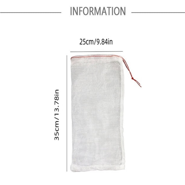 Bolsas de Malla Cordón, 10 Paquetes de Nylon Insecto Y Aves Resistente Bolsa de Malla para el Remojo de Semillas Y la Protección de Plantas, Red de Jardín Reutilizable para el Control Fronterizo de Fr