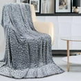 thumbnail image 2 of Flannel Fleece Cheetah Print Blanket, Leopard Throw Blanket for Women, Soft Animal Print Blankets Cozy Comfy for Bed Sofa Couch 260GSM, Suitable for All Seasons (Navy Leopard,50x60inches), 2 of 7