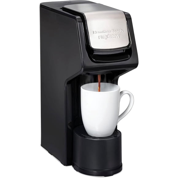 Hamilton Beach 49918 FlexBrew - Cafetera de una sola porción compatible con paquetes de cápsulas y molidos, 14 onzas.