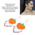 thumbnail image 4 of Beaded Dangle Earrings, Lightweight Safe Cute Pumpkin Long Beaded Tassel Earrings Handcraft  For Girls For, 4 of 8
