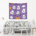 thumbnail image 2 of Yayeee Tapestry Wall Hanging for Bedroom 60" x 40" Living Room Home Wall Art Decor, Halloween Ghosts Purple, 2 of 7