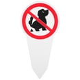 thumbnail image 1 of Letrero de advertencia "Prohibido defecar" con estaca para jardín, césped o patio., 1 of 8