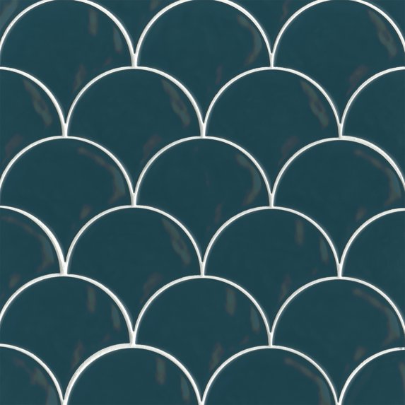 Bedrosians Sorrento Gloss Ceramic Tile 6" x 7", Azzurro (34-Pack, 5.2 SF)