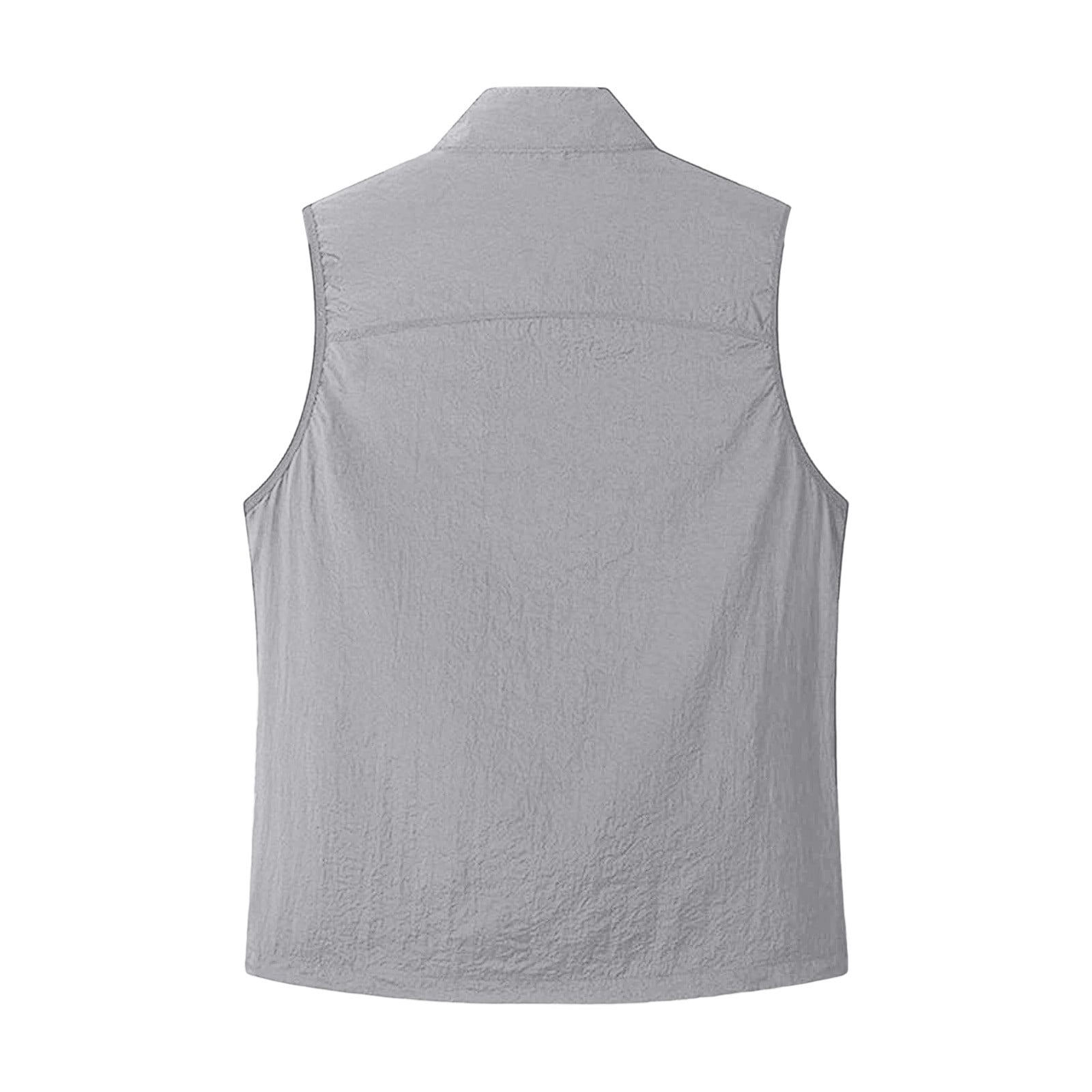 GUZOM Mens Lightweight Sun Protection Vest Sleeveless UPF 50+ Quick Dry Breathable UV Blocking Shirt for Fishing Running Hiking Gray,Size XL