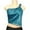 Blue, variant on Uaswgudfs Women's One Shoulder PU Leather Ruched Tank Top - Short Party Clubwear, Strapless Top Night Out & Streetwear