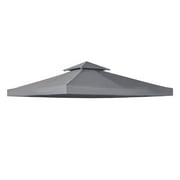 Outsunny Gazebo Replacement Canopy for Model 01 -0153, 2-Tier Top Cover for 9.84' x 9.84' Outdoor Gazebo, Charcoal (TOP ONLY)