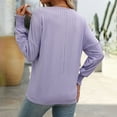 thumbnail image 7 of Scyoekwg Womens Long Sleeve Fall Tops V-Neck Lightweight Tunic Tops Vintage Fashion Loose Fall Clothes Solid Color Dressy Casual Blouses Tops(Purple,XXL), 7 of 7