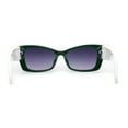 thumbnail image 4 of Womens Squared Gothic Cat Eye Mod Plastic Sunglasses Green White Smoke, 4 of 4