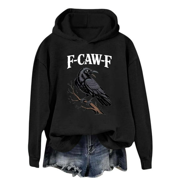 Womens 2025 Fall Hoodies Long Sleeve Hooded Sweatshirts Graphic Printed Casual Crew Neck Loose Pullover Top Y2K Clothes