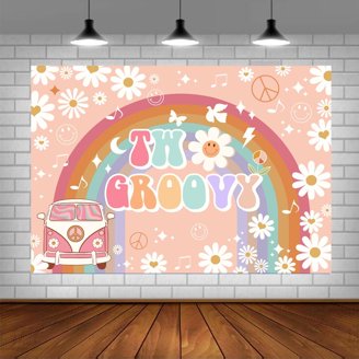5x3ft Retro Daisy First Birthday Photography Backdrop For Girls Birthday Background Little Miss Onederful Boho Daisy Pink Flower Birthday Supplies Groovy 1st Birthday Banner -