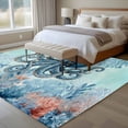 thumbnail image 4 of 6x9 Area Rugs for Living Room, Coastal Octopus Blue Non Slip Area Rugs for Kitchen Bedroom Entryway, Summer Beach Nautical Coral Starfish Washable Carpet Runner Rug Floor Mats for Bedroom Home Decor, 4 of 8