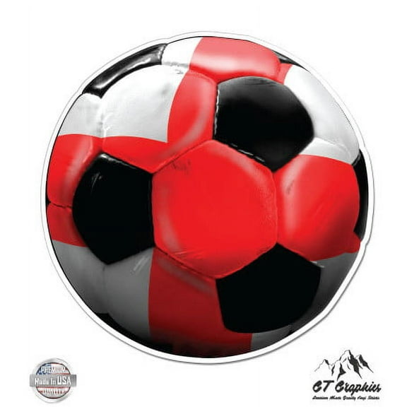 English Football National Team Soccer Fan - 3" Vinyl Sticker - For Car Laptop I-Pad Phone Helmet Hard Hat - Waterproof Decal