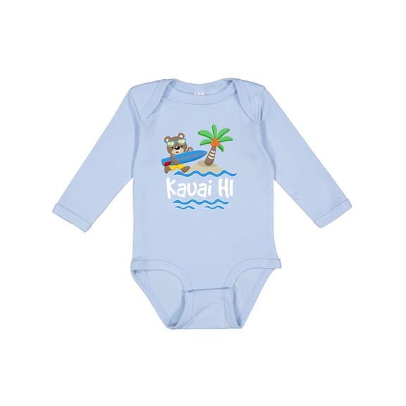 Inktastic Kauai Hawaii Surfing Boys or Girls Long Sleeve Baby Bodysuit