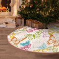 thumbnail image 5 of Bingfone Christmas Tree Skirt Mat Christmas Decoration Interior 36" -Retro Colorful Butterfly, 5 of 6