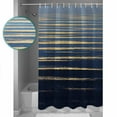 thumbnail image 4 of Abstract Golden Shower Curtain, 36" x 72", Water Wave Blue Ocean Sunrise Horizon Waterproof Bathroom Curtain Washable Shower Curtain Set with 12 Hooks, 4 of 6