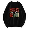 thumbnail image 5 of adviicd Women's Merry and Bright Crewneck Sweatshirt Long Sleeve Merry Christmas Sweatshirt Retro Fall Winter Pullover Holiday Tops (Black, M), 5 of 6