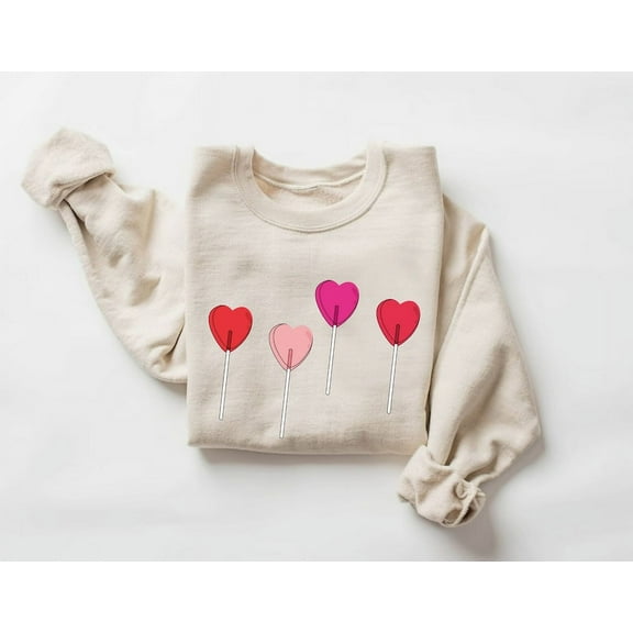 Candy Heart Sweatshirt, Heart Sucker Sweatshirt, Valentines Day Sweatshirt, Cute Valentines Sweatshirt