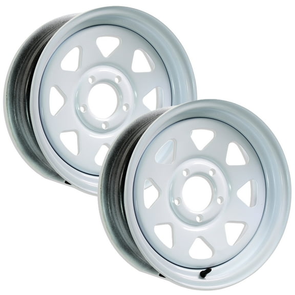 eCustomrim 2-Pack Trailer Wheel Rim 15X5 15" 5 Lug On 4.5" Center White Spoke