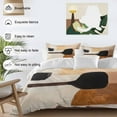 thumbnail image 5 of Beige Black Duvet Cover Set Twin Size Brown Abstract Art Graffiti Color Block Modern Soft Lightweight Comforter Covers 4 Piece Bedding Set with 1 Duvet Cover 1 Bed Sheet & 2 Pillow Shams, 5 of 8