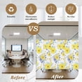 thumbnail image 5 of Yellow Watercolor Floral Window Privacy Film, Spring Flower Abstract Art Static Cling UV Sun Blocking Heat Control Window Tint Day and Night, Non-Adhesive One Way Windows Privacy Cover 29.5''x78.7'', 5 of 7