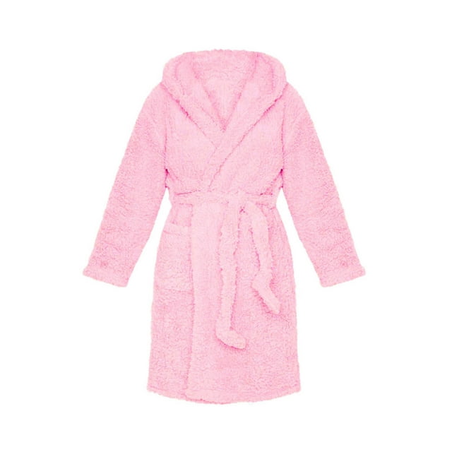 Fortune Pyjama Femme Robe de Nuit Chaude d'Hiver en Peluche à Capuche