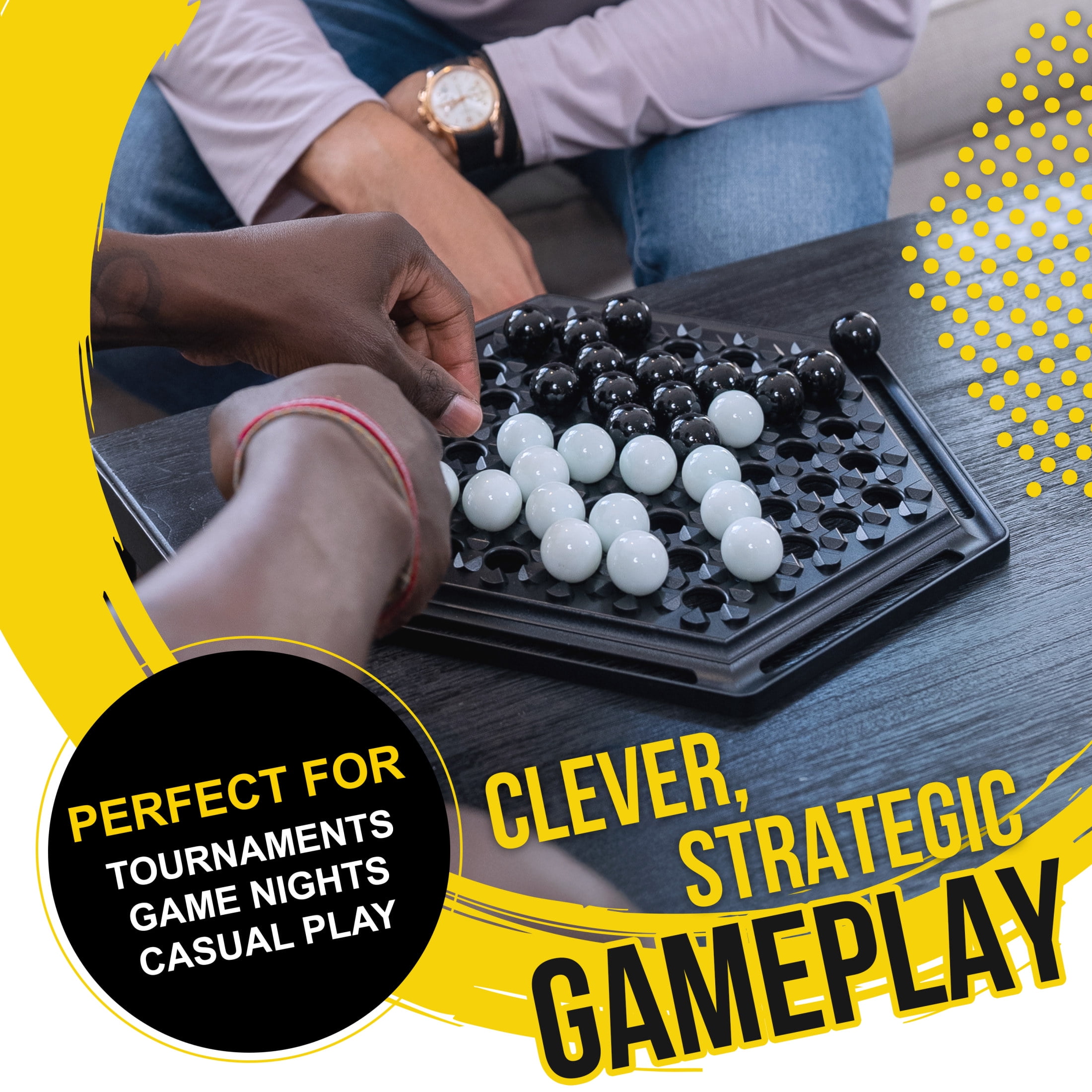 Abalone Marble Strategy Game Classic 2-Player Game for Ages 8+