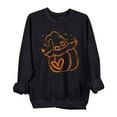 thumbnail image 2 of Ounisa Halloween Thanksgiving Crewneck Sweatshirts for Women Spooky Bat Ghost Pumpkin Printed Sweatshirt Oversized Crewneck Long Sleeve Pullover, 2 of 3