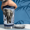 thumbnail image 5 of SANDJEST Elephant Tumbler 20oz Stainless Steel Insulated Tumblers Coffee Travel Mug Cup Jeans Drawing Style Elephants Gifts for Women Men Gift for Birthday Christmas, 5 of 5