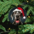 thumbnail image 5 of Great Dane Dog Wear Santa Hat Ceramics Ornaments Dog Lovers Ceramic Double Sided Tree Xmas Ornament Xmas Tree Decoration Christmas Ornament for Family Sister Friend, 5 of 8
