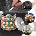 thumbnail image 4 of Yayeee Ashtray with Lid for Cigarette Smokeless Stainless Steel Home Ash Holder, Green Checkered Daisy, 4 of 7