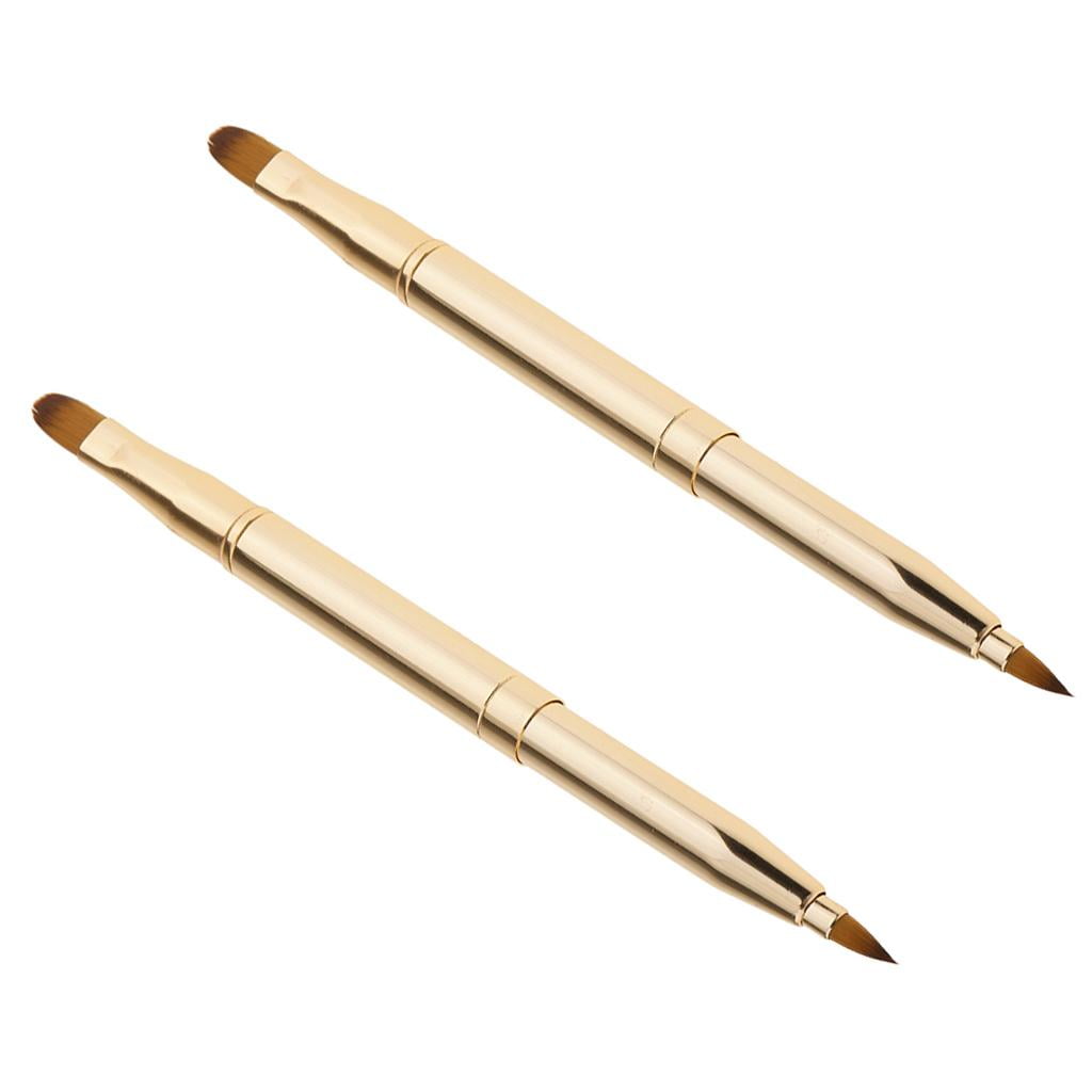 2pcs Retractable Lip Brushes with Caps Lip Liner Tool Women Eye