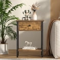thumbnail image 2 of VECELO Nightstands Set of 2, Industrial End Table with 1-Drawer & Storage Shelf, Small Bedside Table Organizer for Small Space, Side Table for Bedroom Living Room, Antique Brown, 2 of 9