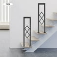 thumbnail image 5 of U-Shaped Stair Handrail, Black Carbon Steel Hand Rails Decorative Stair Railing for Indoor Stairs, Diamond Pattern Stair Handrail Porch Deck Loft Corridor Safety Non-Slip Support Poles 33.46in H, 5 of 12