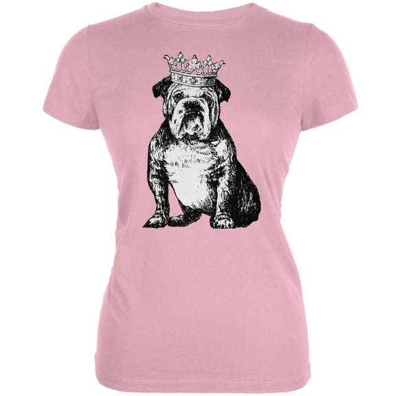 Bulldog Crown Pink Juniors Soft T-Shirt - 2X-Large
