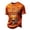 Saffron, variant on Men Halloween Skeleton Hand Jack O'Lantern Crewneck Short Sleeve T-Shirt, All Over Print Bat Scroll Casual Graphic Tee, Gothic Halloween Top for Men Daily Wear & Halloween Party Outfit