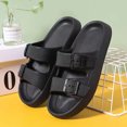 thumbnail image 1 of Soft Sole Home Slippers Men Summer Adjustable Buckle Non-Slip Beach Flip Flops Man Comfortable Thick Bottom Platform Sandals tzw, 1 of 6