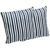 16" Square Outdoor Toss Pillow, Navy and White