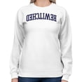 thumbnail image 2 of Bewitched Gothic Arched Typography Women's White Sweatshirt, 2 of 3